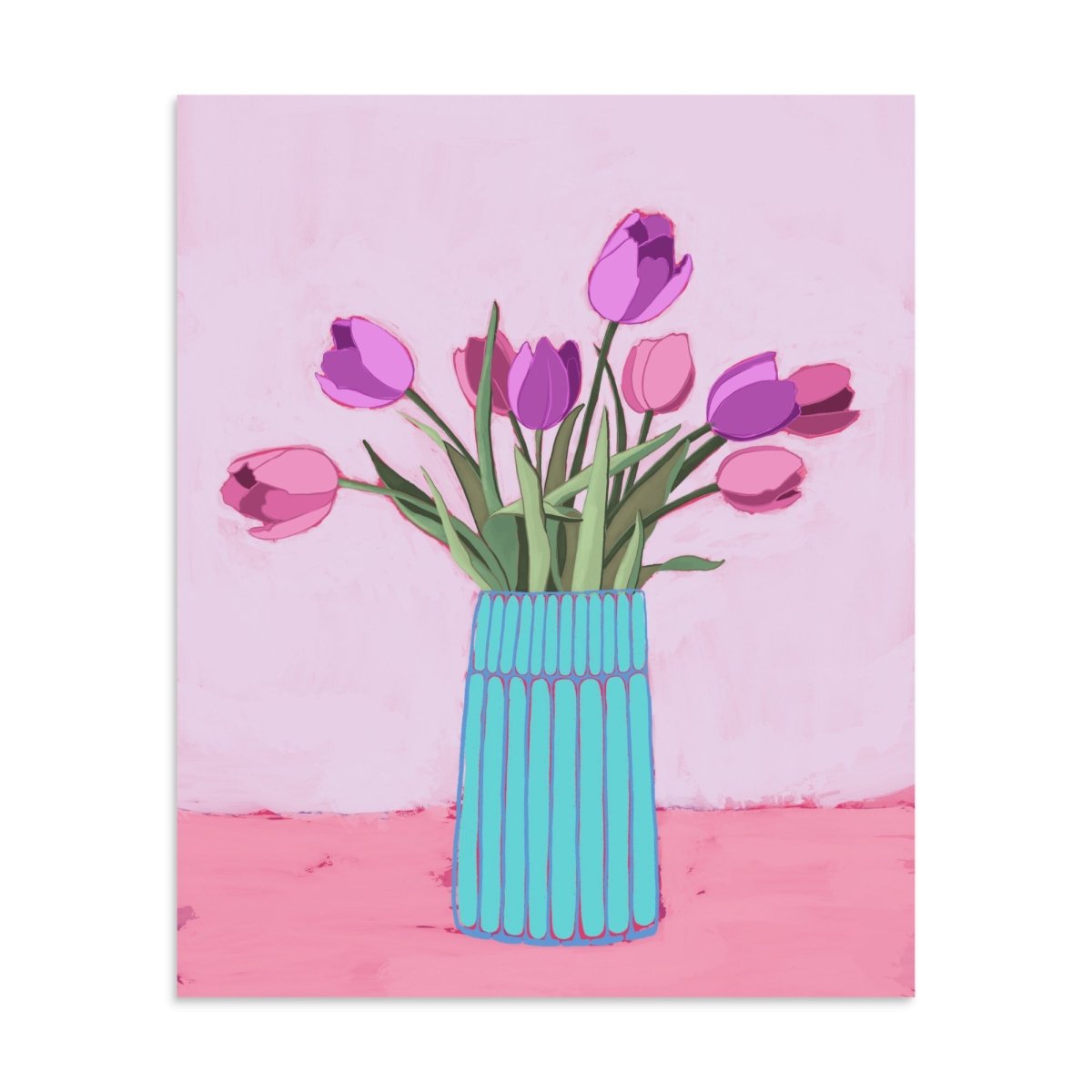 Pink and Purple Tulips Art Print - Christine Hellman
