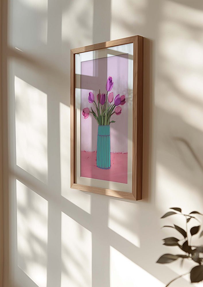 Pink Tulips Art Print - Christine Hellman