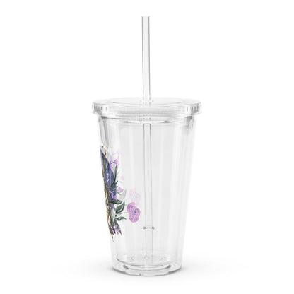 16 oz Floral Beetle Clear Plastic Tumbler - Christine Hellman