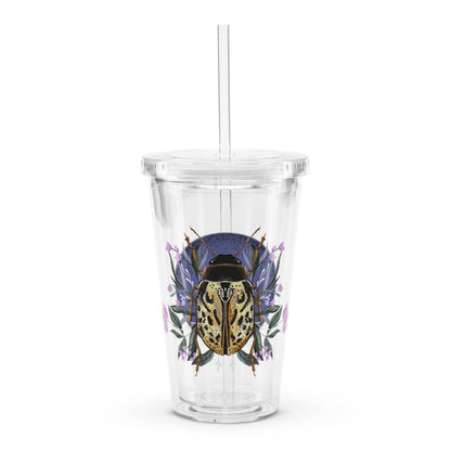 16 oz Floral Beetle Clear Plastic Tumbler - Christine Hellman