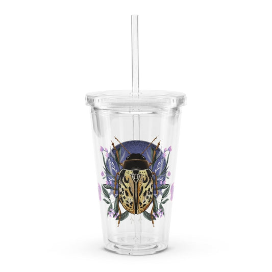 16 oz Floral Beetle Clear Plastic Tumbler - Christine Hellman