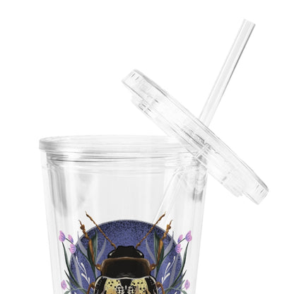 16 oz Floral Beetle Clear Plastic Tumbler - Christine Hellman