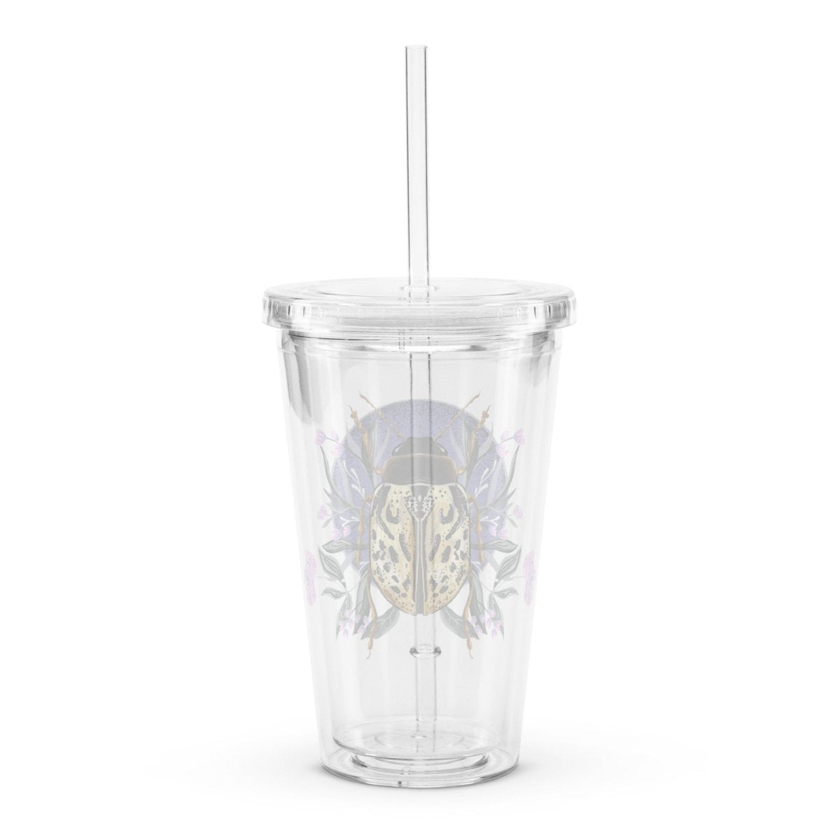 16 oz Floral Beetle Clear Plastic Tumbler - Christine Hellman