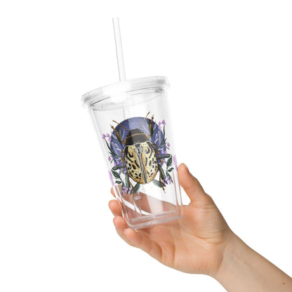 16 oz Floral Beetle Clear Plastic Tumbler - Christine Hellman