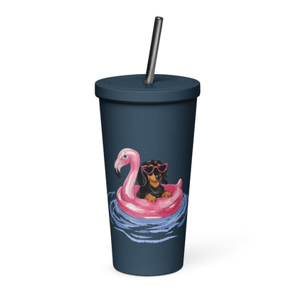 20 oz Dog Days of Summer Insulated Tumbler with Straw - Christine Hellman
