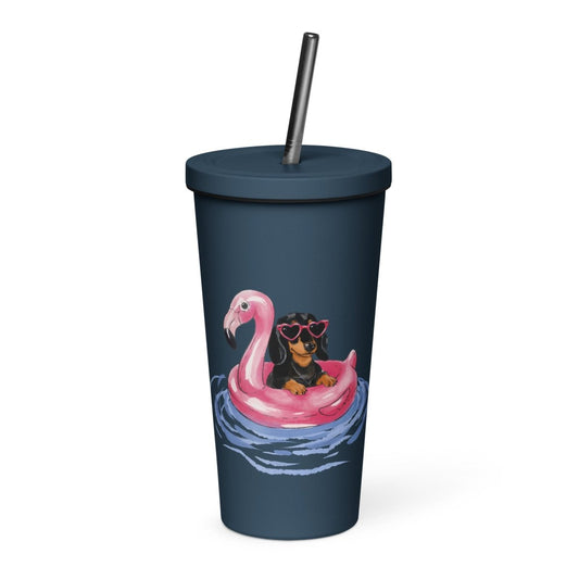 20 oz Dog Days of Summer Insulated Tumbler with Straw - Christine Hellman