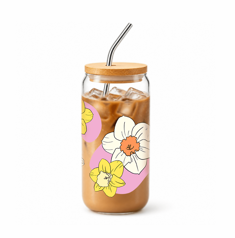 Birth Flower Glass Tumbler - Little Brush Creative