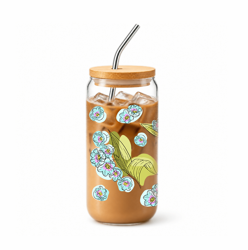 Birth Flower Glass Tumbler - Little Brush Creative