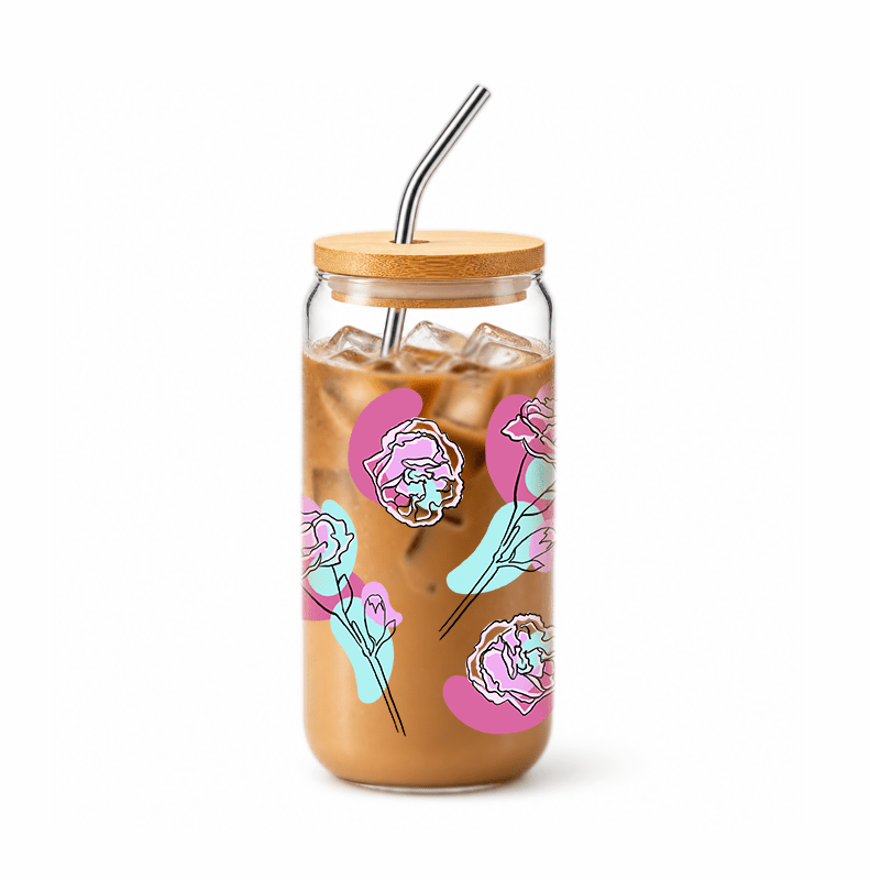 Birth Flower Glass Tumbler - Little Brush Creative