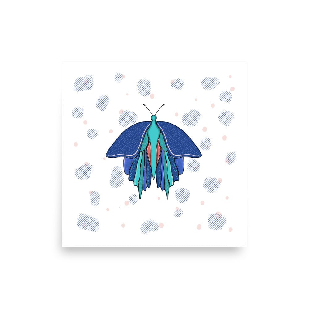 Blue Butterfly Art Print - Christine Hellman