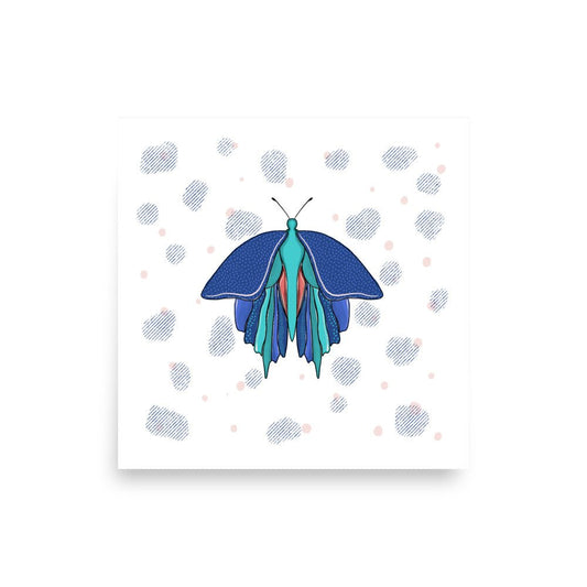Blue Butterfly Art Print - Christine Hellman