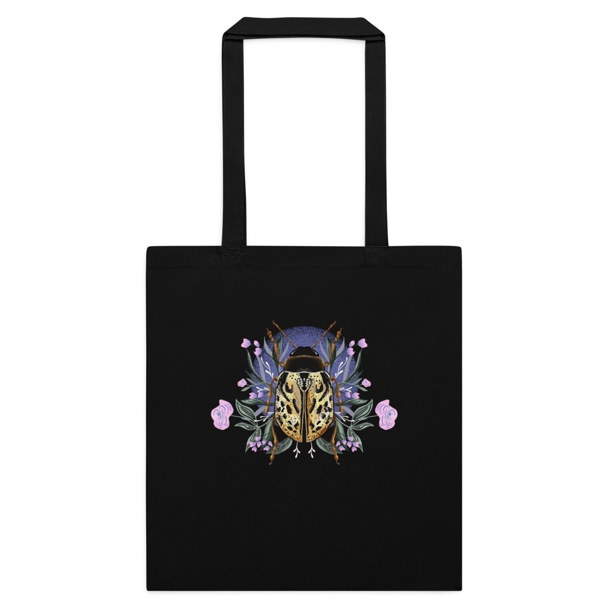 Floral Beetle - Cotton color tote bag - Christine Hellman