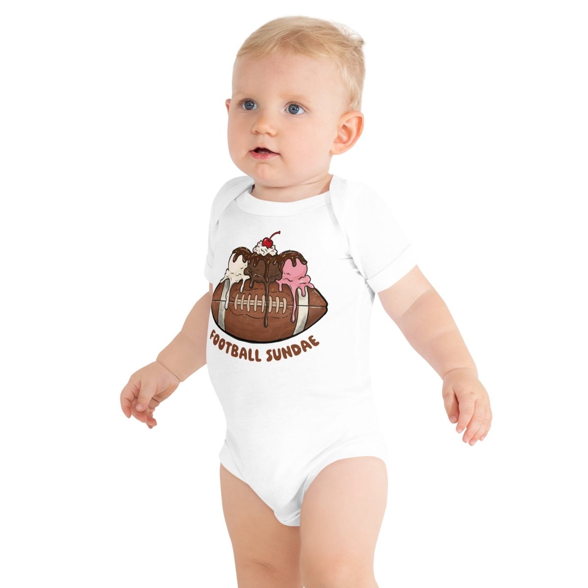 Football Sundae - Baby short sleeve one piece - Christine Hellman