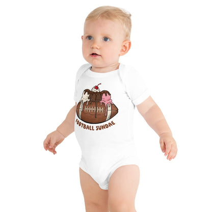 Football Sundae - Baby short sleeve one piece - Christine Hellman