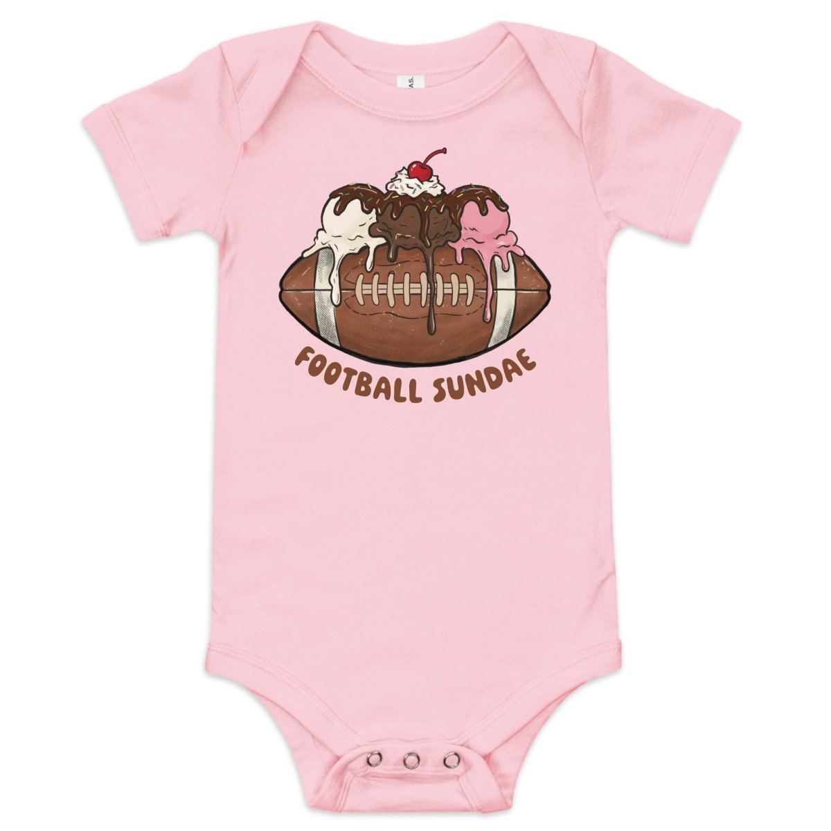 Football Sundae - Baby short sleeve one piece - Christine Hellman