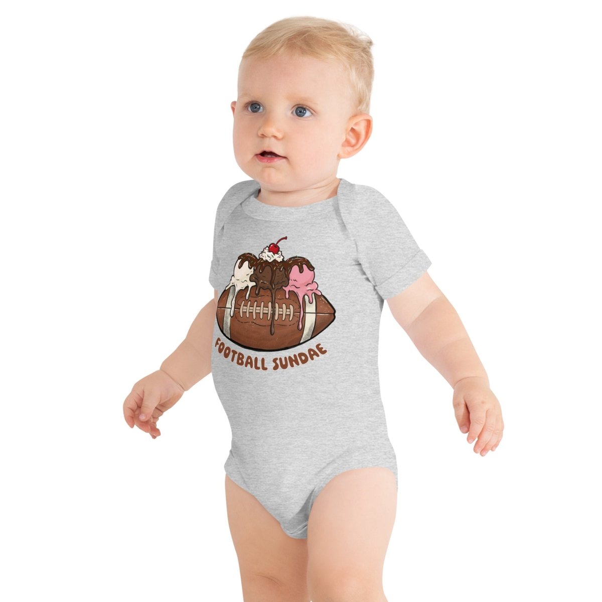 Football Sundae - Baby short sleeve one piece - Christine Hellman