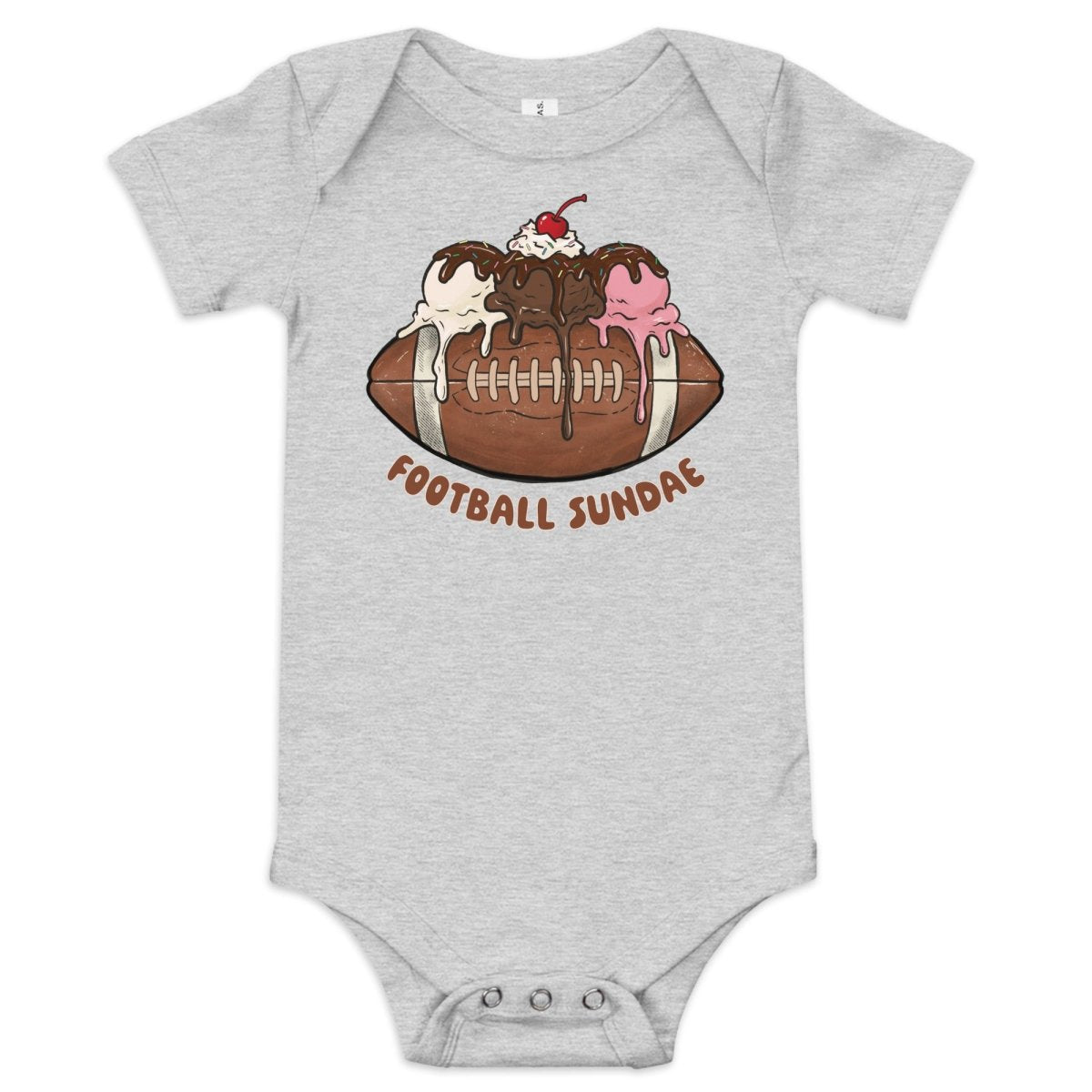 Football Sundae - Baby short sleeve one piece - Christine Hellman