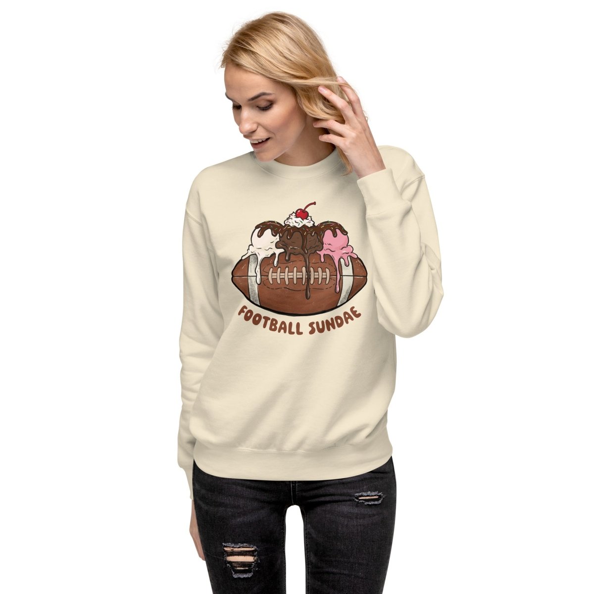 Football Sundae - Unisex Premium Sweatshirt - Christine Hellman