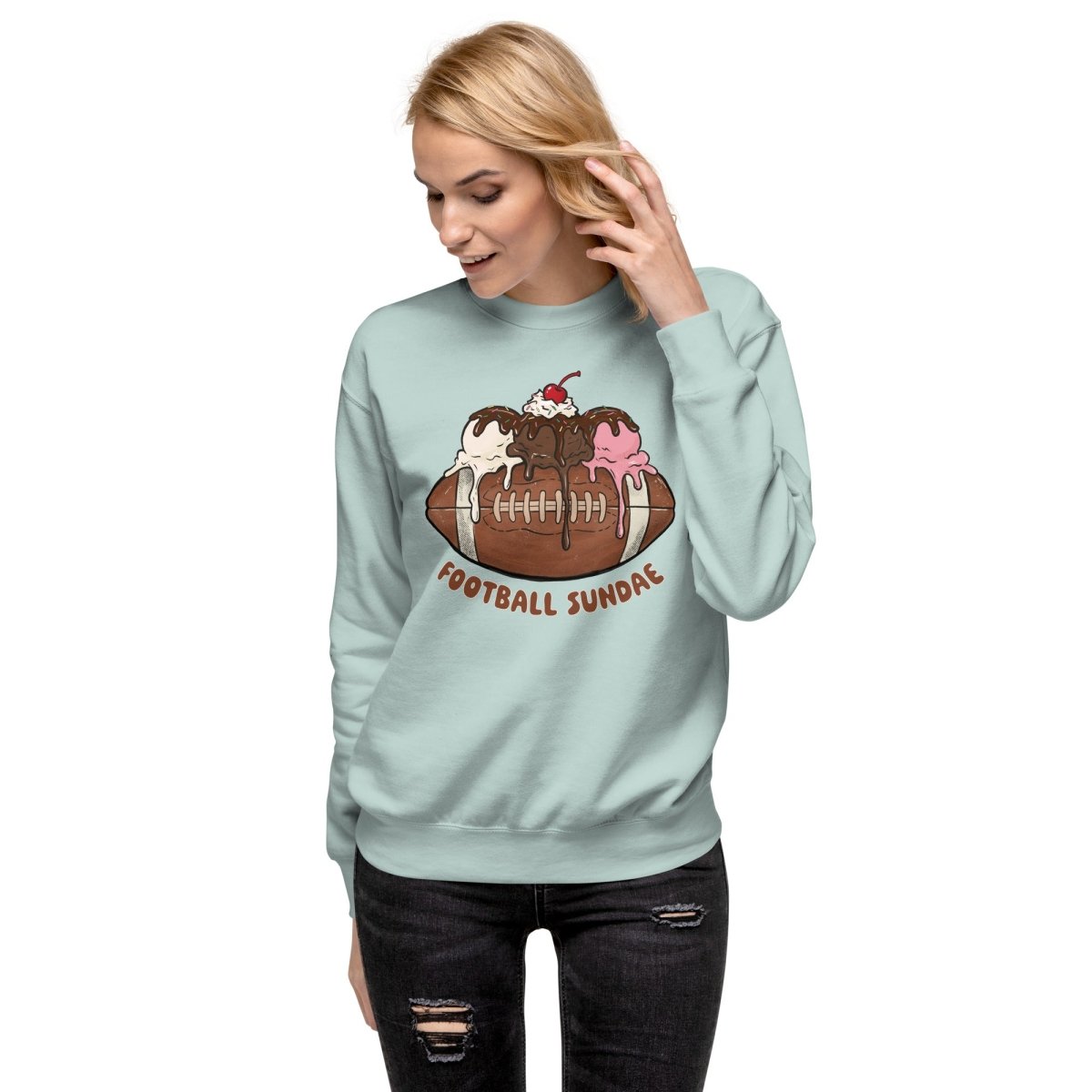 Football Sundae - Unisex Premium Sweatshirt - Christine Hellman