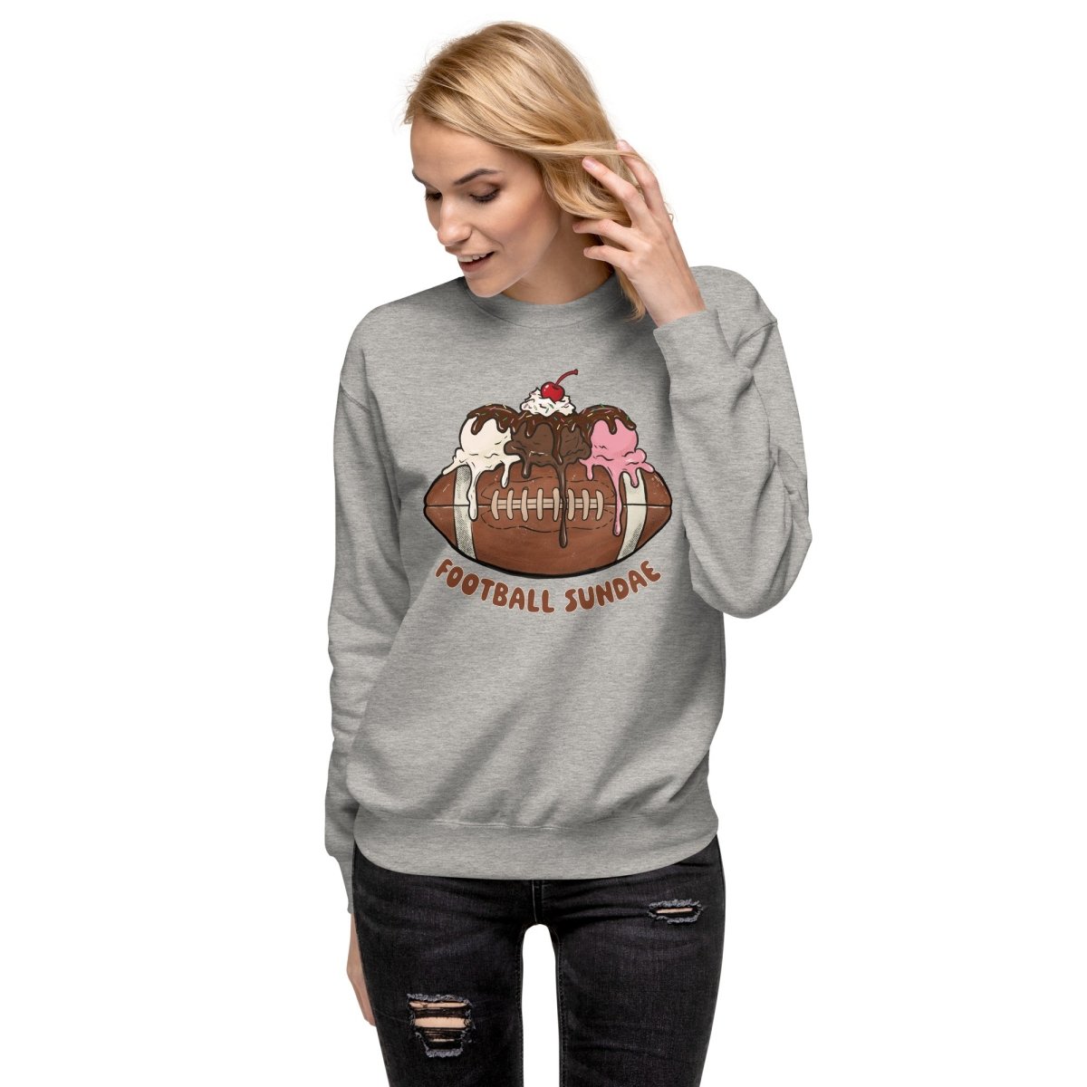Football Sundae - Unisex Premium Sweatshirt - Christine Hellman