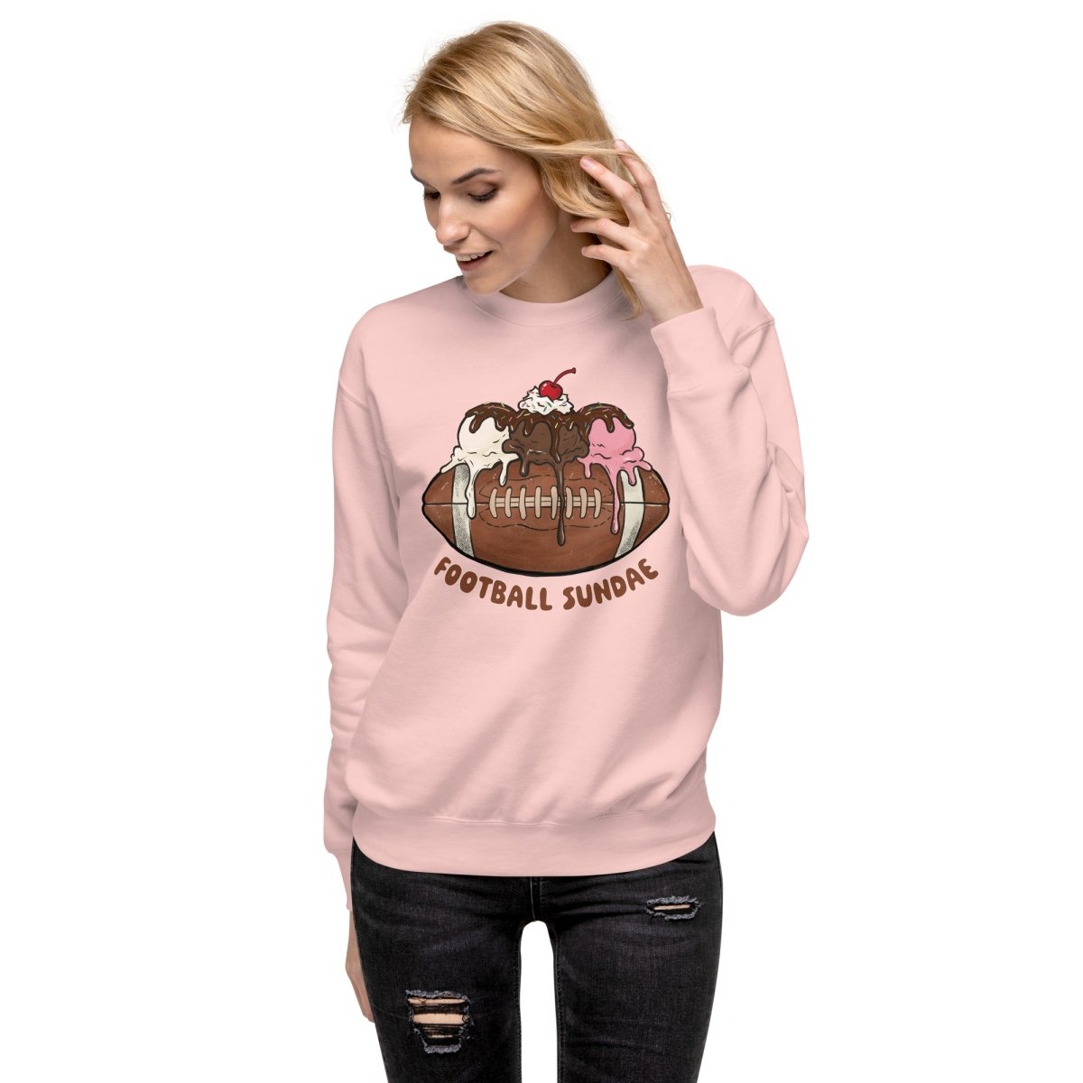 Football Sundae - Unisex Premium Sweatshirt - Christine Hellman
