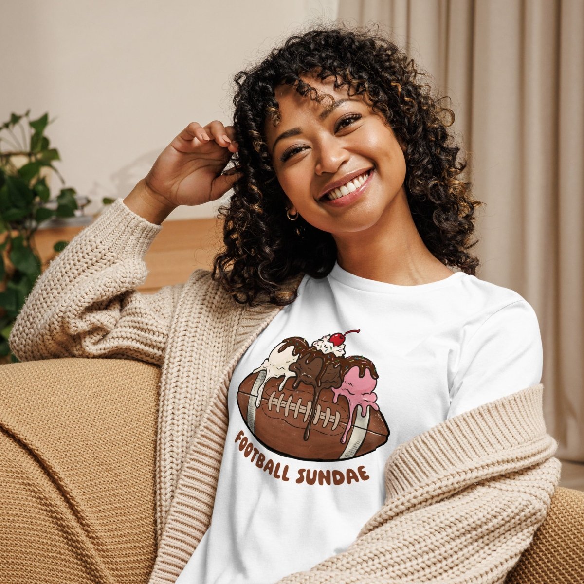 Football Sundae - Women's Relaxed T-Shirt - Christine Hellman