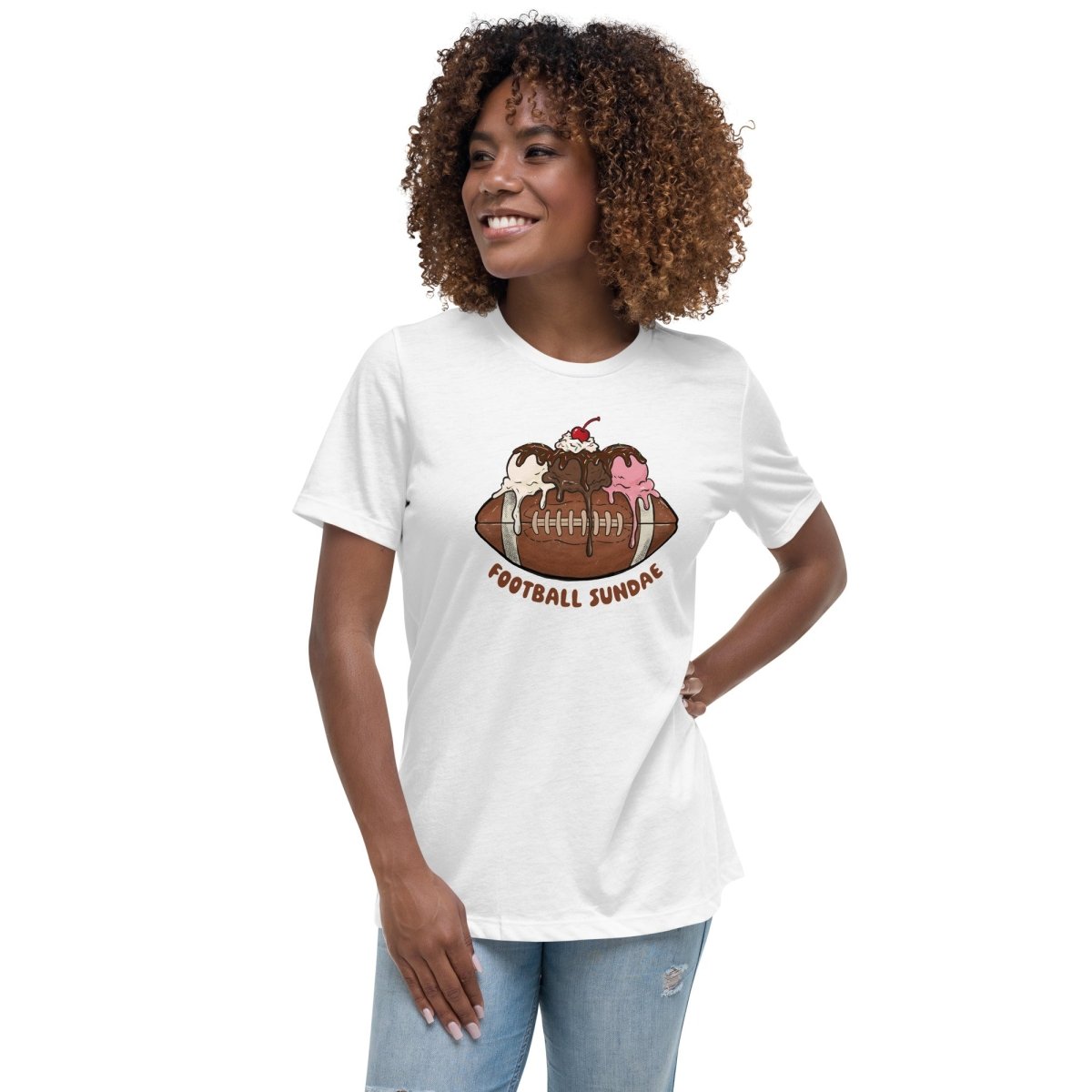 Football Sundae - Women's Relaxed T-Shirt - Christine Hellman