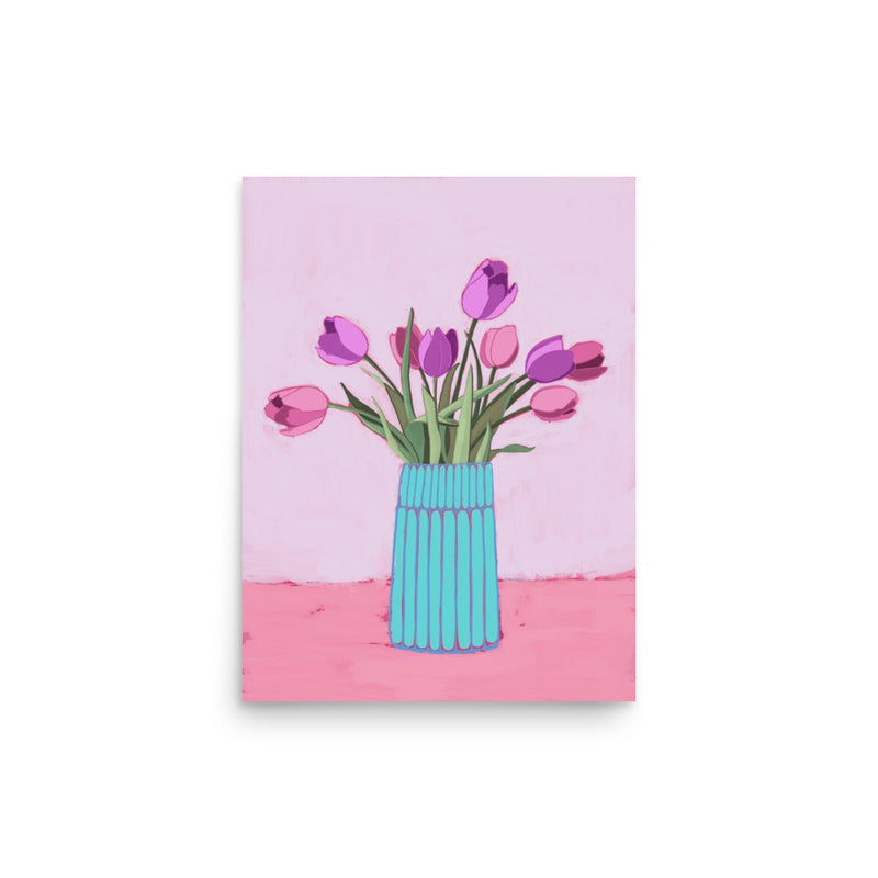 Pink and Purple Tulips Art Print - Christine Hellman