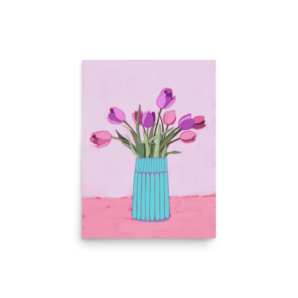 Pink and Purple Tulips Art Print - Christine Hellman
