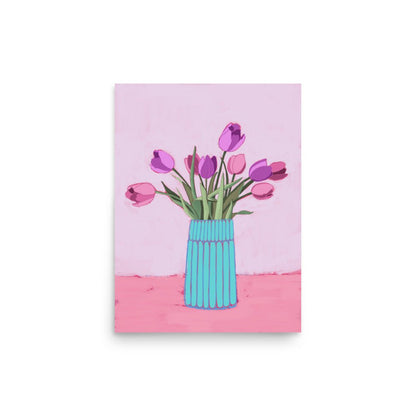 Pink and Purple Tulips Art Print - Christine Hellman