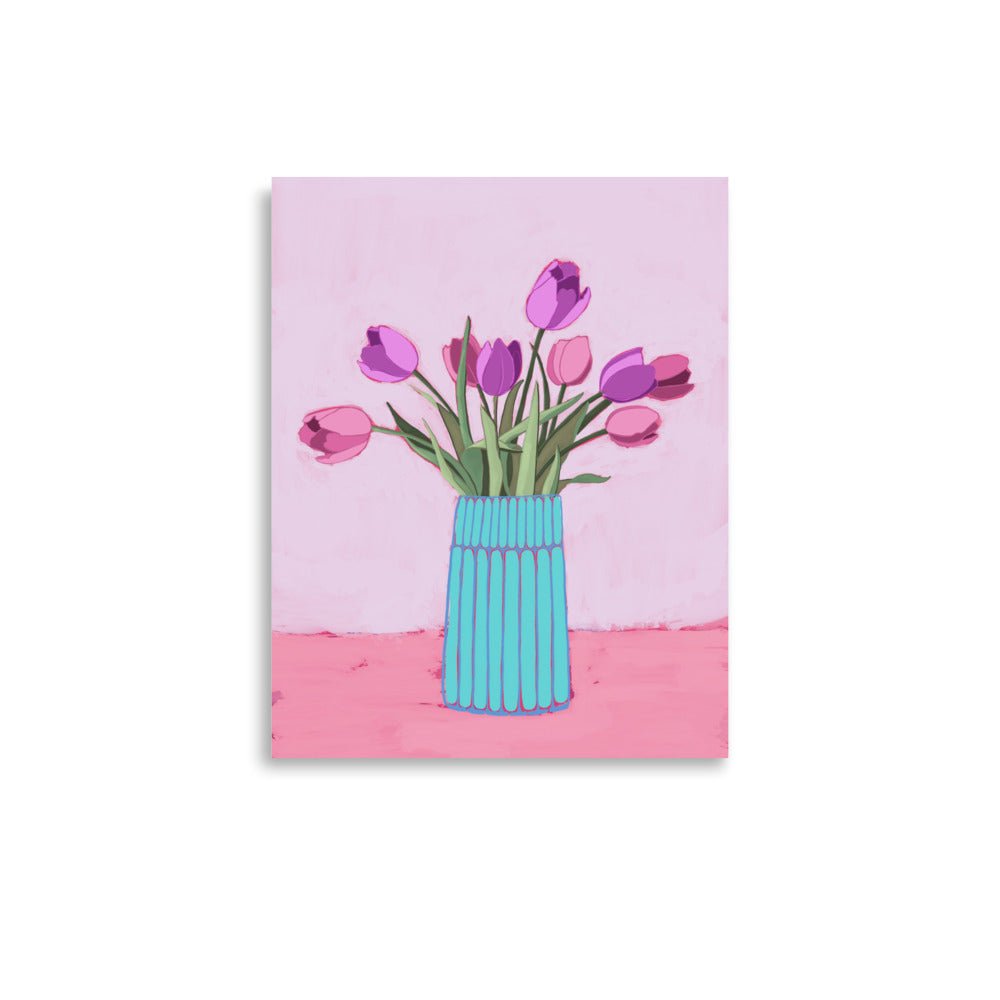 Pink and Purple Tulips Art Print - Christine Hellman