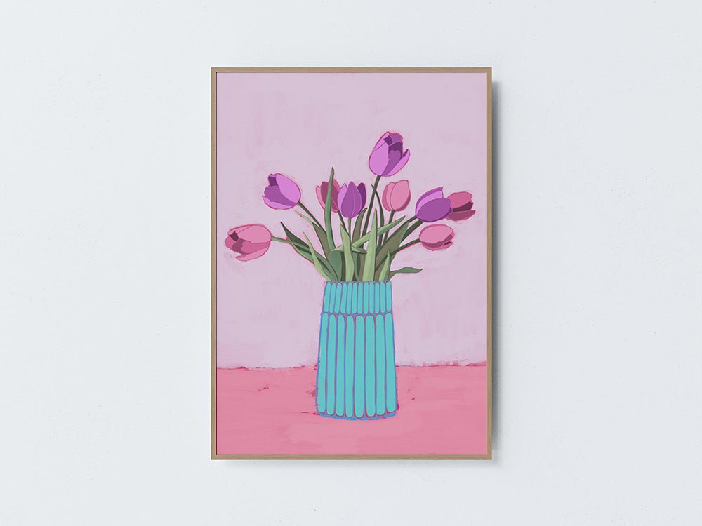 Pink Tulips Art Print - Christine Hellman